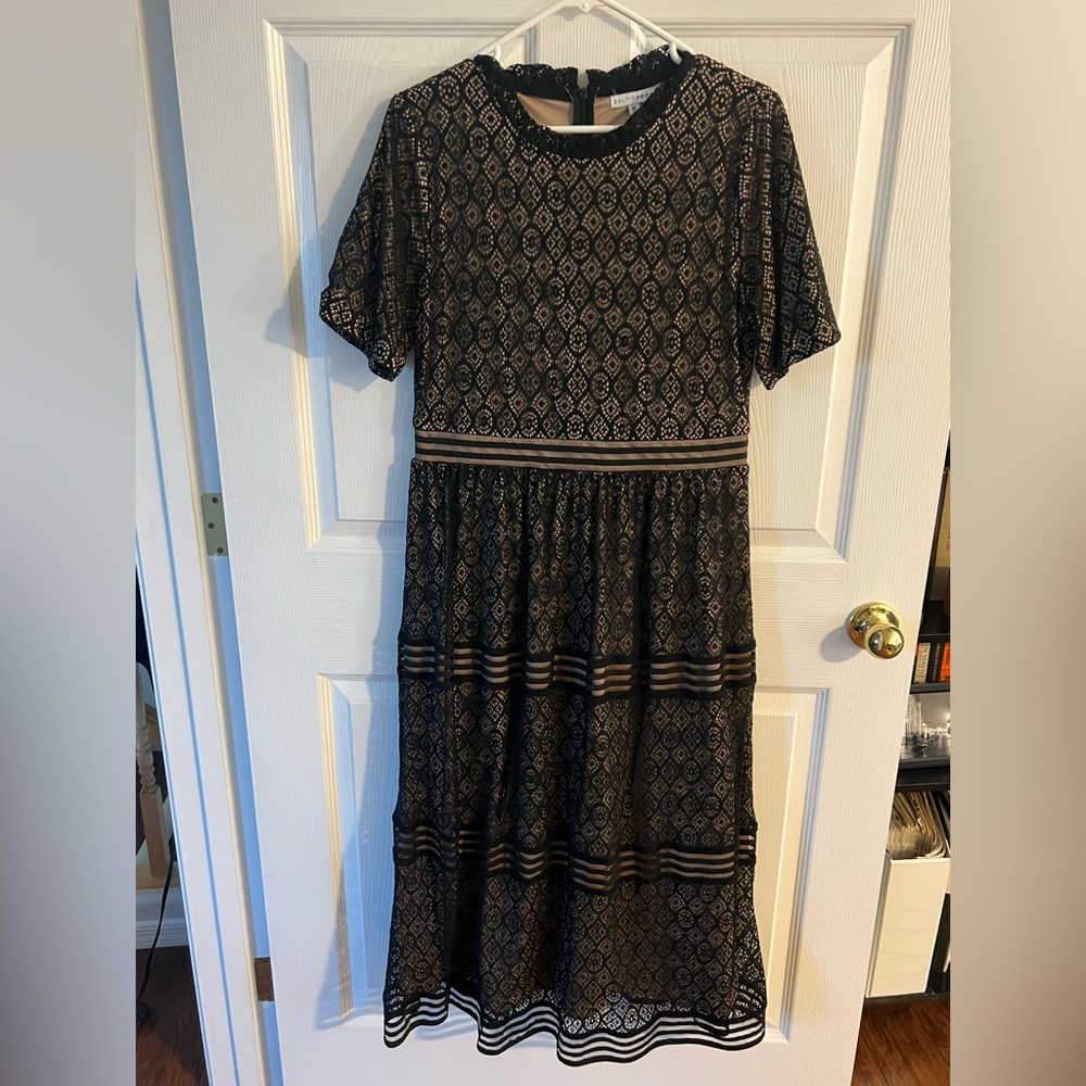Baltic Born Black/nude 
Windsor Lace Midi Dress 
Size: XL 
Great condition